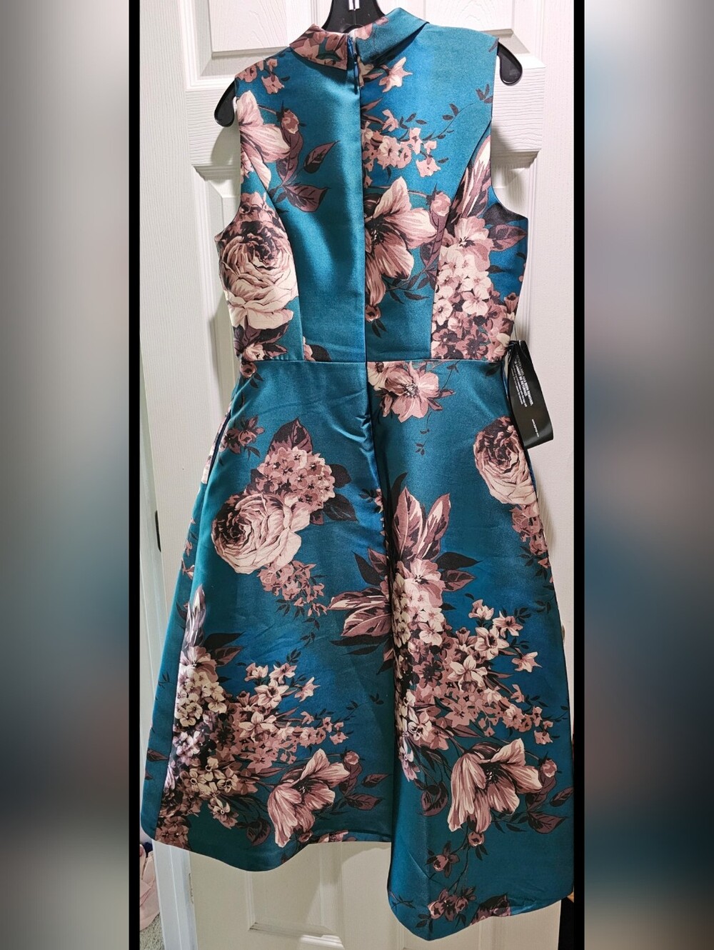 NWT Kay Unger Waverly Tea Length Floral Mikado Dress Size 10 - Picture 4 of 6